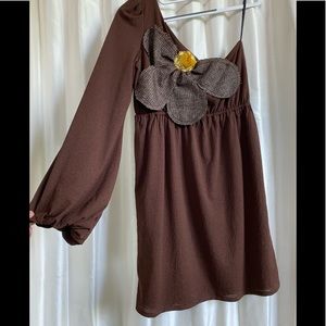 Judith March one sleeve giant flower dress large